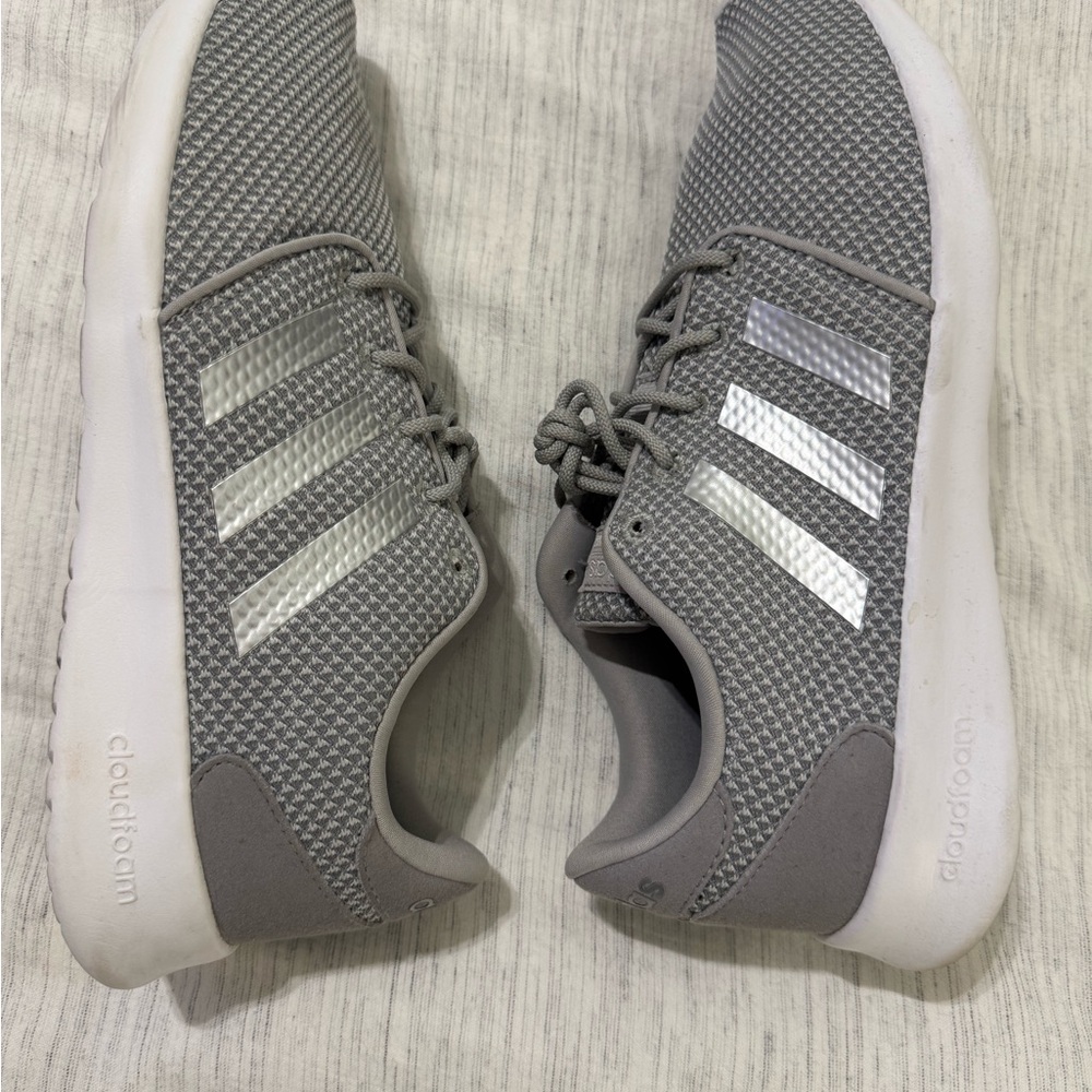 Adidas Cloudfoam Gray and White Sneakers